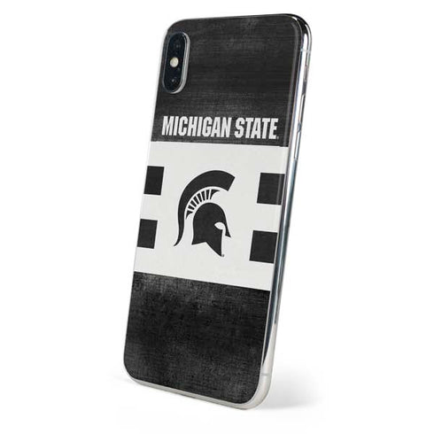 Michigan State University Black and White Stripes iPhone XS Skin