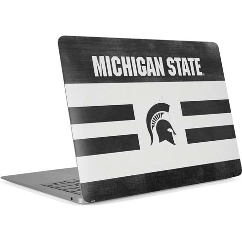 Michigan State University Black and White Stripes Apple MacBook Air Skin