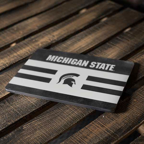 Michigan State University Black and White Stripes Apple MacBook Air Skin