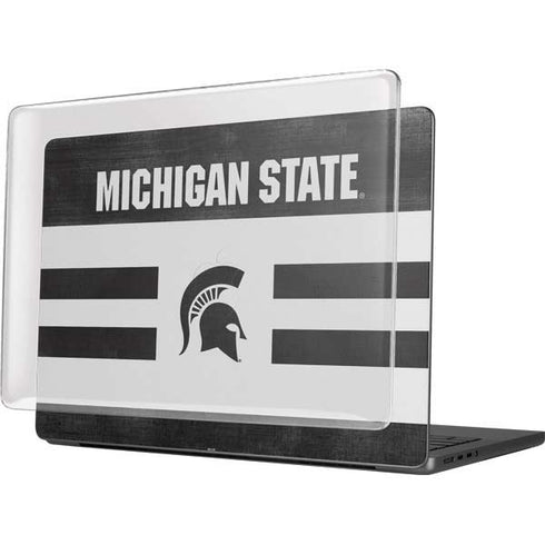 Michigan State University Black and White Stripes MacBook Pro 14in (2021-24) Case plus Skin