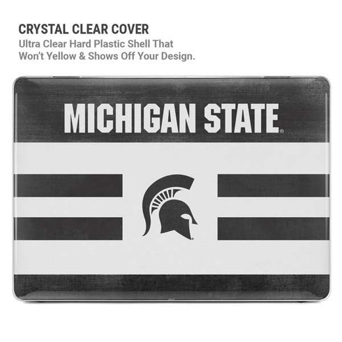 Michigan State University Black and White Stripes MacBook Pro 14in (2021-24) Case plus Skin