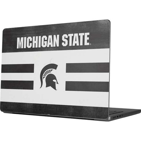 Michigan State University Black and White Stripes Apple MacBook Pro 14-inch Skin