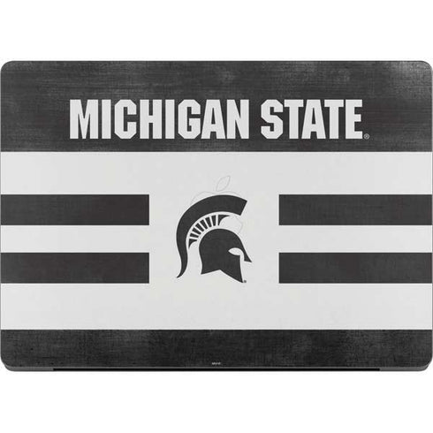 Michigan State University Black and White Stripes Apple MacBook Pro 14-inch Skin