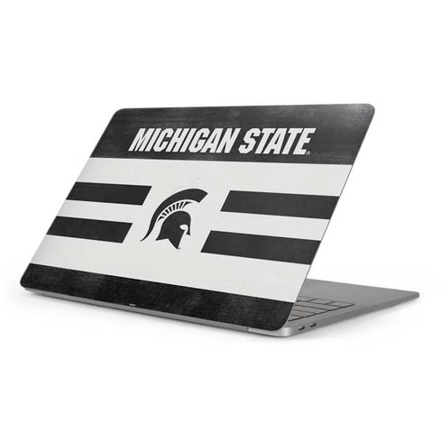Michigan State University Black and White Stripes Apple MacBook Pro 16-inch Skin