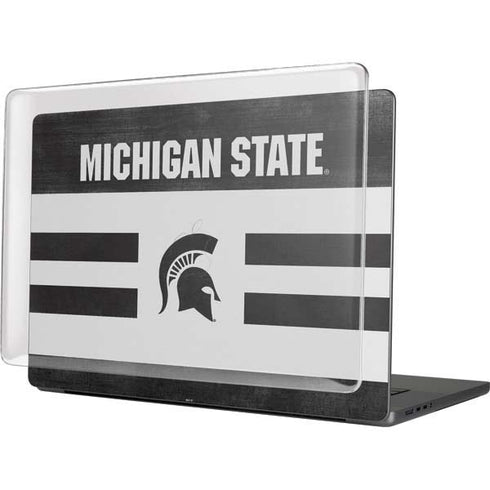 Michigan State University Black and White Stripes MacBook Cases