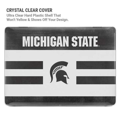 Michigan State University Black and White Stripes MacBook Cases