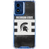 Michigan State University Black and White Stripes Moto G 5G (2024) Clear Case