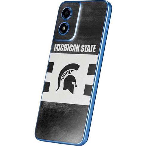 Michigan State University Black and White Stripes Moto G Play 4G (2024) Skin