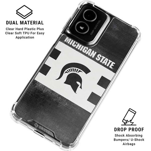 Michigan State University Black and White Stripes Moto G Power 5G (2024) Clear Case
