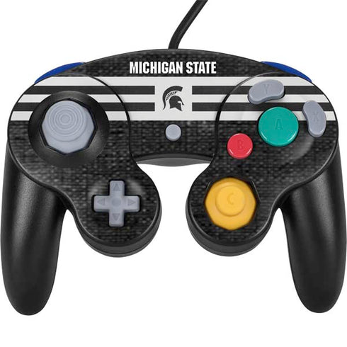 Michigan State University Black and White Stripes Nintendo GameCube Controller Skin