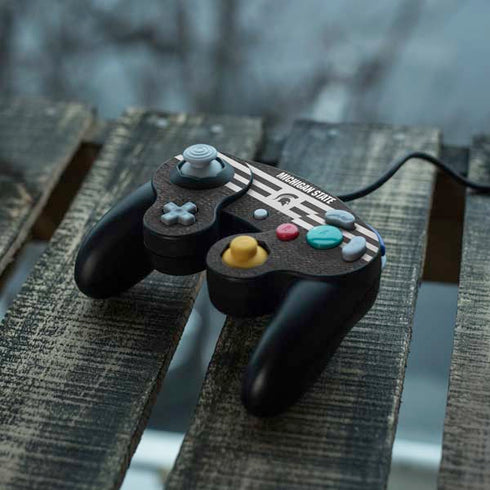 Michigan State University Black and White Stripes Nintendo GameCube Controller Skin