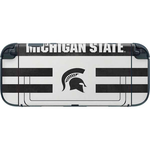 Michigan State University Black and White Stripes Nintendo Switch 2 (2025) with Joy-Con Skin