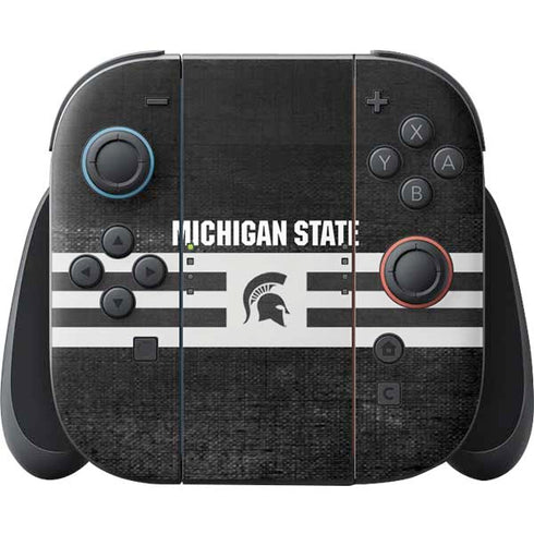 Michigan State University Black and White Stripes Nintendo Switch 2 (2025) Joy-Con Controller Skin