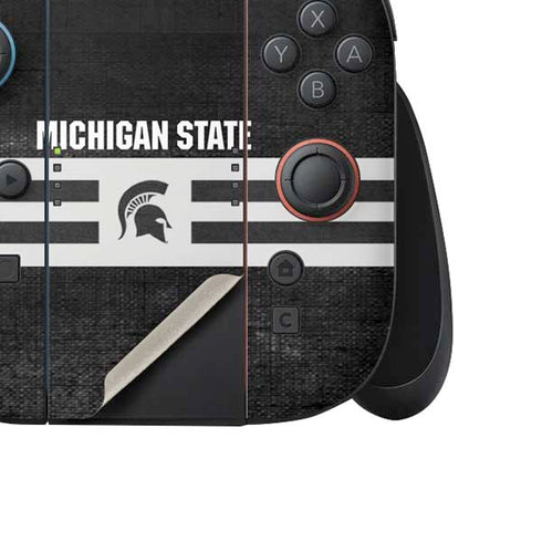 Michigan State University Black and White Stripes Nintendo Switch 2 (2025) Joy-Con Controller Skin