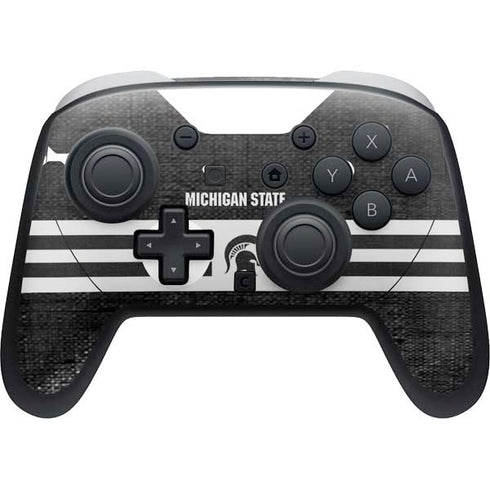 Michigan State University Black and White Stripes Nintendo Switch 2 (2025) Pro Controller Skin