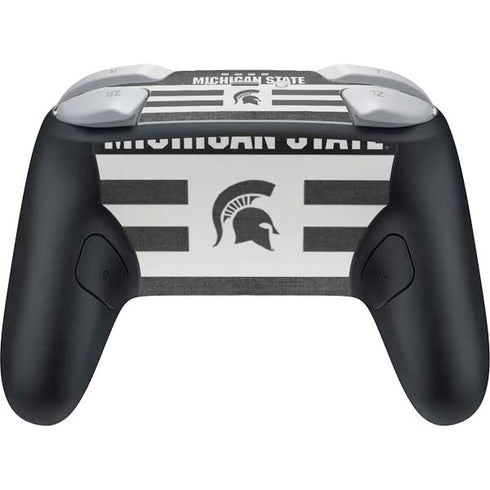 Michigan State University Black and White Stripes Nintendo Switch 2 (2025) Pro Controller Skin