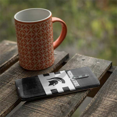 Michigan State University Black and White Stripes OnePlus 7 Pro Skin