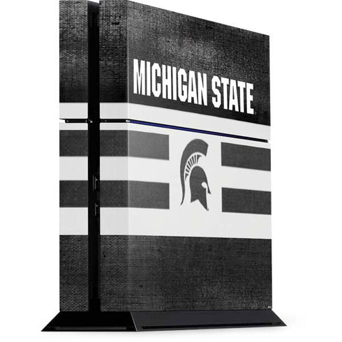 Michigan State University Black and White Stripes PS4 Console Skin