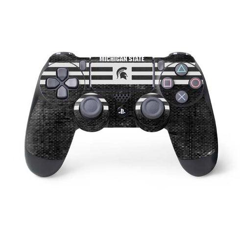 Michigan State University Black and White Stripes PS4 Controller Skin