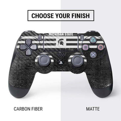 Michigan State University Black and White Stripes PS4 Controller Skin
