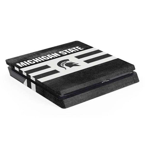 Michigan State University Black and White Stripes PlayStation PS4 Skins