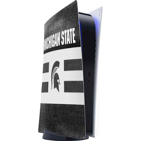 Michigan State University Black and White Stripes PlayStation PS5 Skins