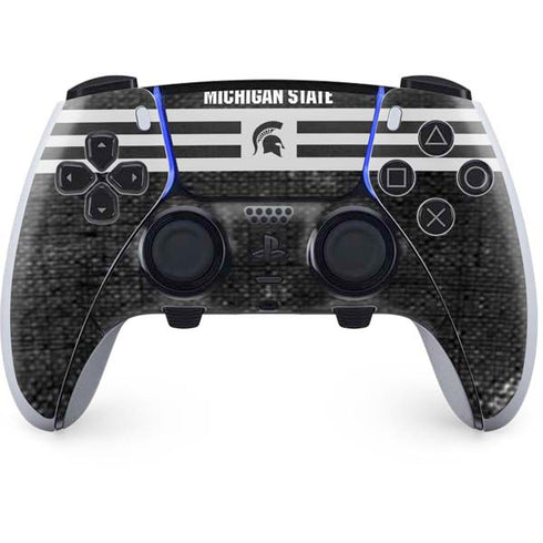 Michigan State University Black and White Stripes PS5 DualSense Edge Pro Controller Skin
