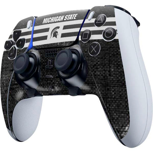 Michigan State University Black and White Stripes PS5 DualSense Edge Pro Controller Skin