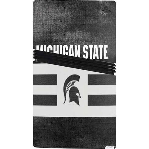 Michigan State University Black and White Stripes PS5 Pro Bundle Skin