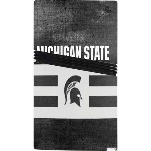 Michigan State University Black and White Stripes PS5 Pro Console Skin
