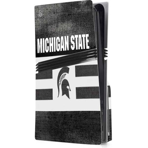 Michigan State University Black and White Stripes PlayStation PS5 Skins