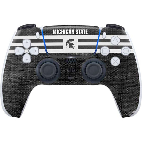 Michigan State University Black and White Stripes PlayStation PS5 Skins