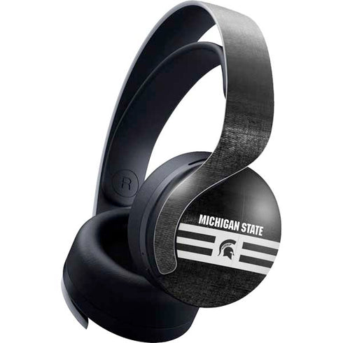 Michigan State University Black and White Stripes PULSE 3D Wireless Headset for PS5 Skin