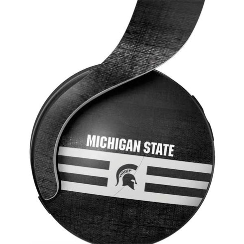 Michigan State University Black and White Stripes PULSE 3D Wireless Headset for PS5 Skin