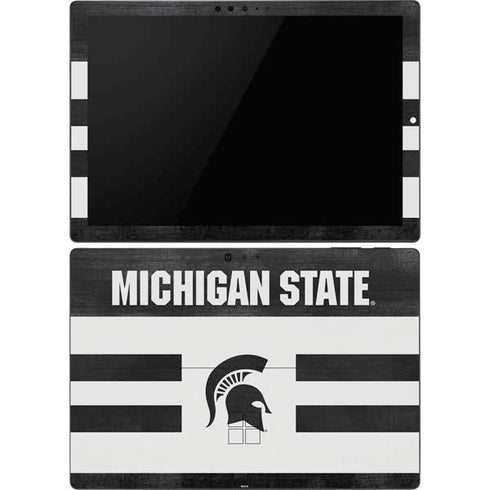 Michigan State University Black and White Stripes Surface Pro 6 Skin