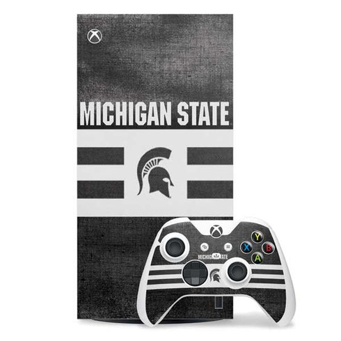 Michigan State University Black and White Stripes Xbox Series X Skins