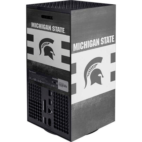 Michigan State University Black and White Stripes XBox Series X Digital Edition Console Skin