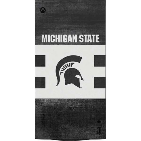 Michigan State University Black and White Stripes XBox Series X Digital Edition Console Skin
