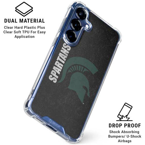 Michigan State University Bold Spartans Logo Galaxy S25 Plus Clear Case