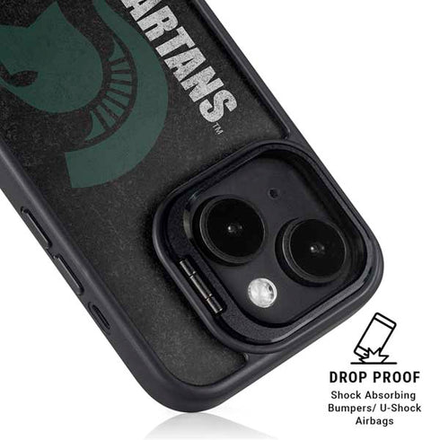 Michigan State University Bold Spartans Logo iPhone 14 Plus Kickstand Case