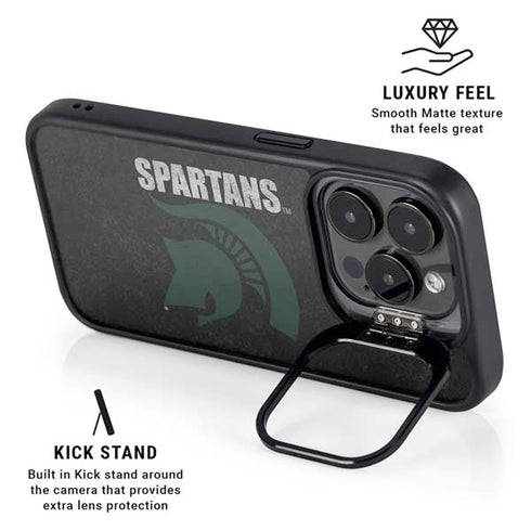 Michigan State University Bold Spartans Logo iPhone 14 Pro Max Kickstand Case
