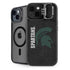 Michigan State University Bold Spartans Logo iPhone 15 Plus Kickstand Case