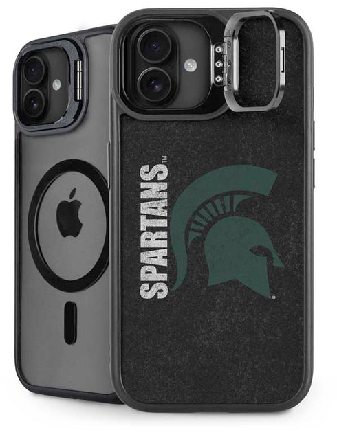 Michigan State University Bold Spartans Logo iPhone 16 Plus Kickstand Case