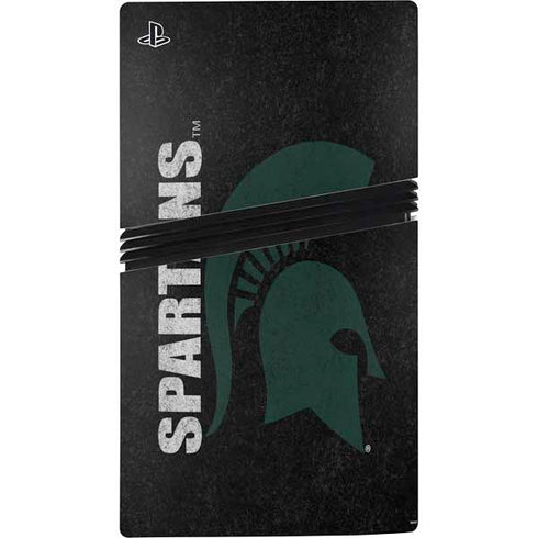 Michigan State University Bold Spartans Logo PS5 Pro Disk Console Skin