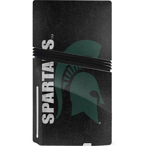 Michigan State University Bold Spartans Logo PS5 Pro Disk Console Skin