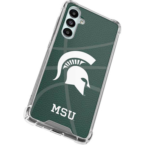 Michigan State University Green Basketball Galaxy A16 5G Clear Case