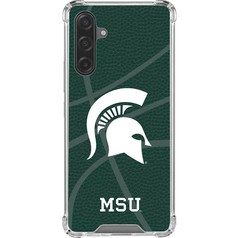 Michigan State University Green Basketball Galaxy A17 Clear Case