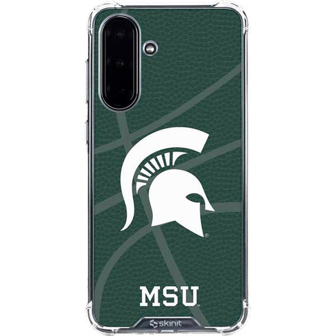 Michigan State University Green Basketball Galaxy A36 5G Clear Case