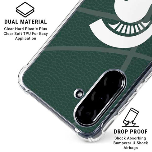 Michigan State University Green Basketball Galaxy A36 5G Clear Case