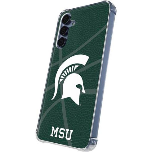 Michigan State University Green Basketball Galaxy A55 5G Clear Case